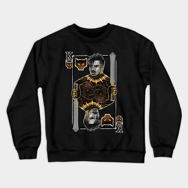 Killmonger King Card Crewneck Sweatshirt by c0y0te7